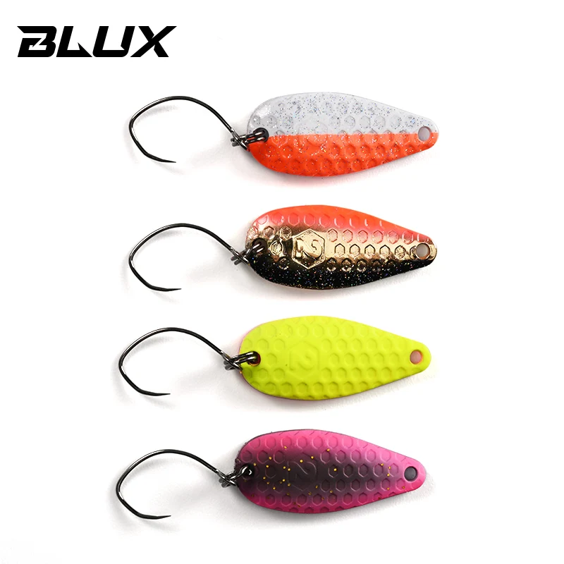 BLUX HAMMERED 2g Fishing Lure Metal Spoon Area Trout Colorful Brass Copper Bait Freshwater Stream Tackle for Chub Perch Salmon view 5