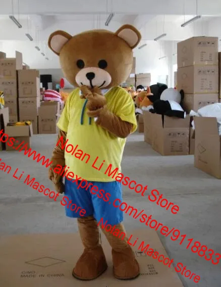 Teddy Bear Mascot Costume, terno dos desenhos animados, Role Play, Performance Props, tamanho adulto, Carnaval, Presente de Natal, 1286, Novo