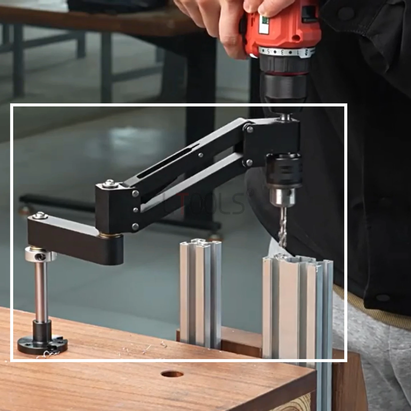 Aluminum Profile Drilling Locator Cantilever Bracket Tapping Fixture Horizontal Vertical Center Punch Auxiliary Jig Wood Metal
