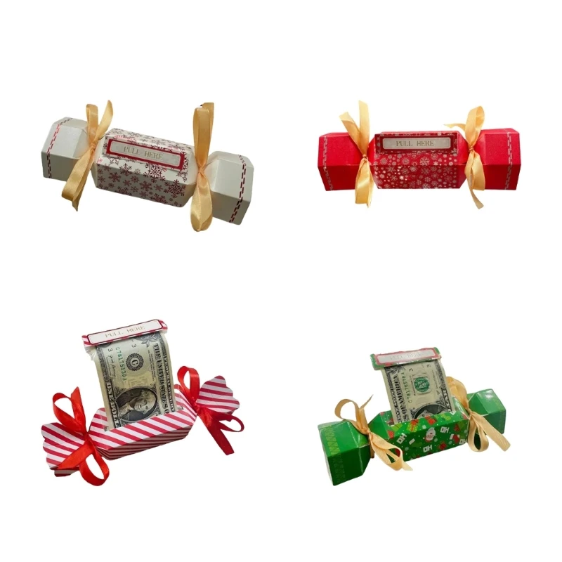 Portable Christmas Money Pull Pouches Accessory for Cash Gifting with a Twist