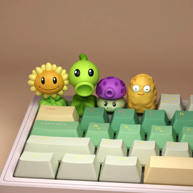نبات إبداعي قابل للتخصيص مقابل زومبي أغطية مفاتيح ميكانيكية للوحة المفاتيح ثلاثية الأبعاد على طراز الرسوم المتحركة ملحقات ألعاب الكمبيوتر