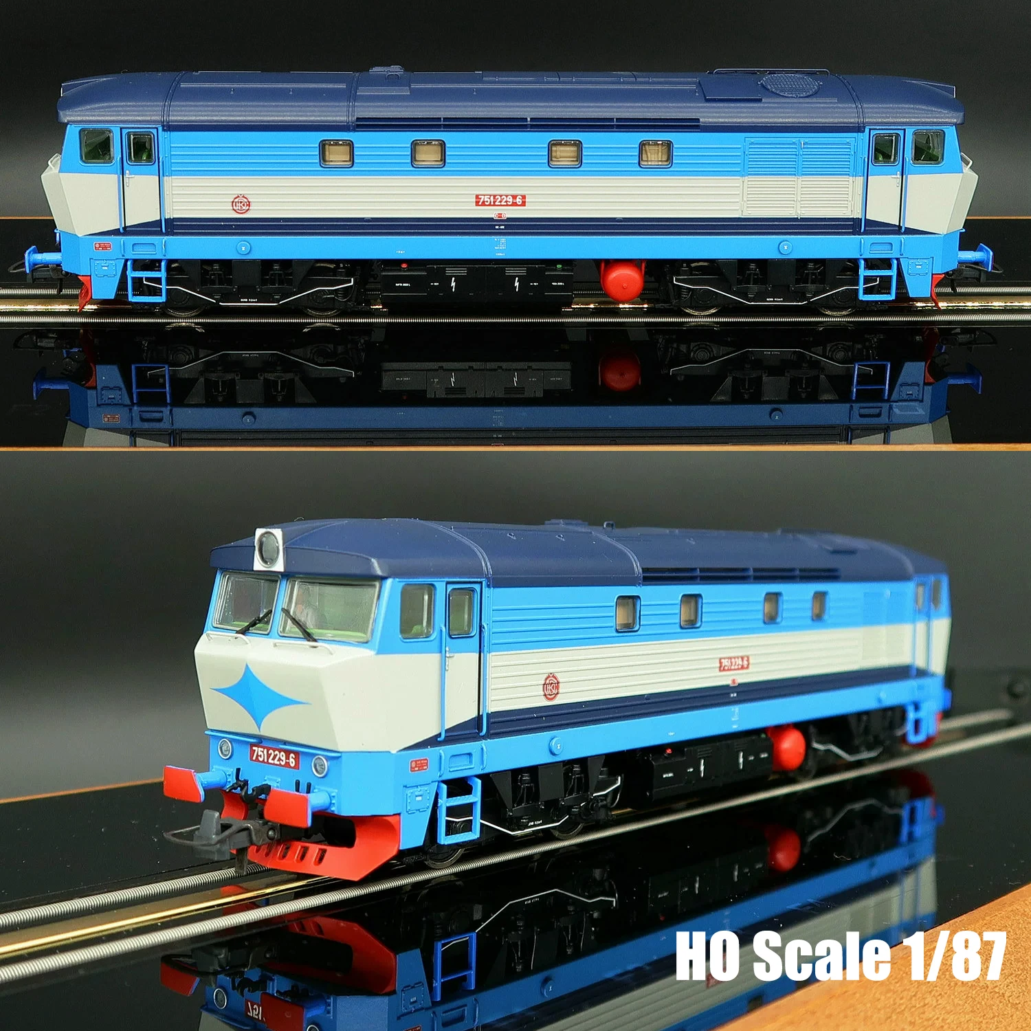 HO Scale1/87 Train Model European ROCO 70925 RH751 Diesel Locomotive Digital Sound Effect CD Czech Blue Star Train Model Toy