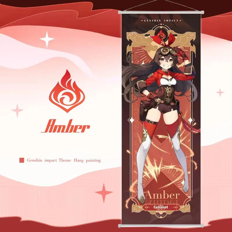 

Аниме Genshin Impact Amber Косплей повесить картина мультяшная живопись декоративная картина акриловая стоячая вывеска брелок Рождественский подарок