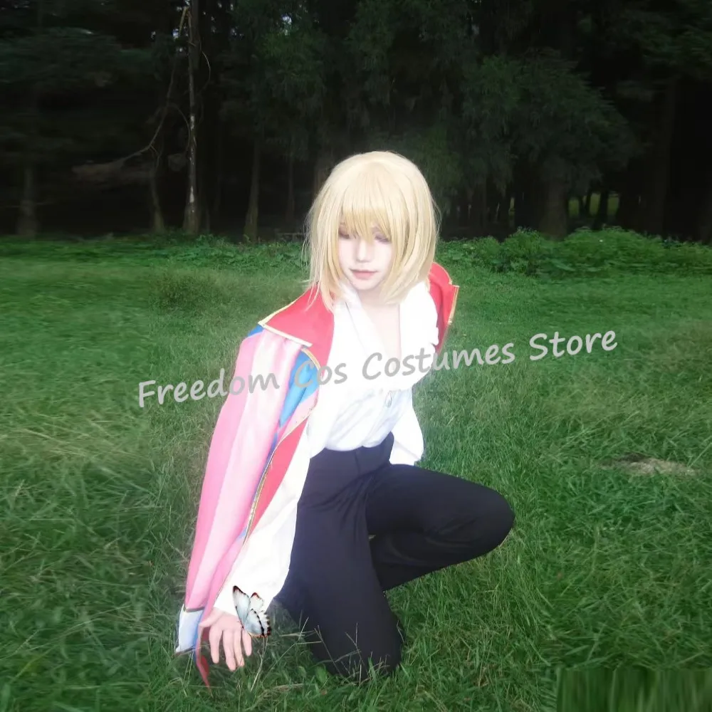 Howl Cosplay Costume wig Anime Full Set With Jacket Shirt Pants Necklace Earrings Men Women Halloween Party suit Howl Outfits - view 5