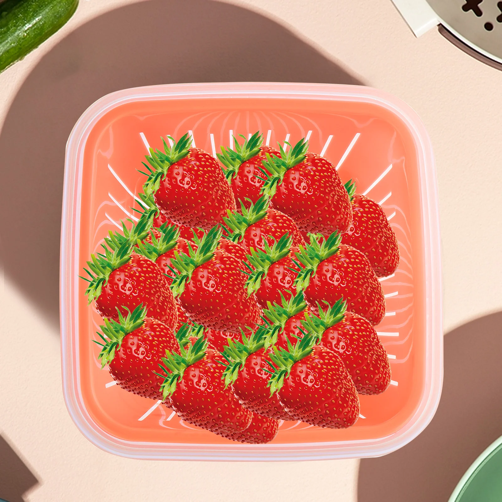

Organizer Fresh Storage Box Boxes Lettuce Keeper Foldable Pink Pp Fruit Container