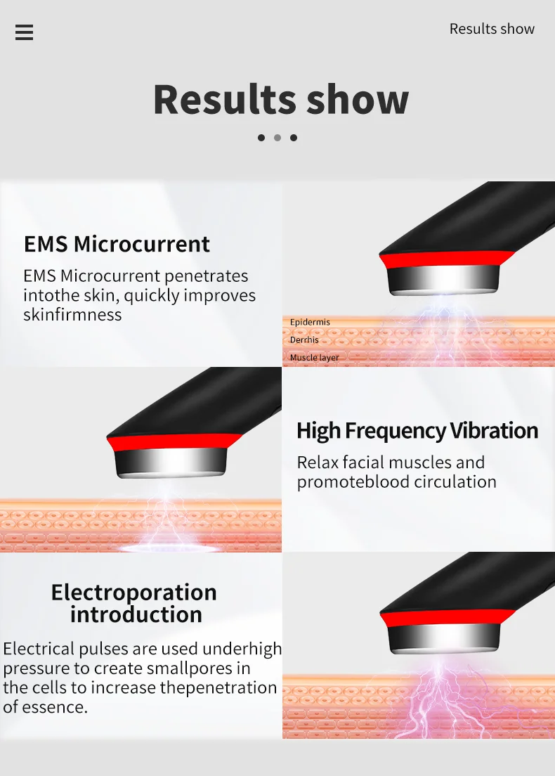 EMS Mikrostrom Gesichtspflege 7 Farben Age-R Booster Pro EMS Anti-Falten Schönheitsgerät Lifting-Massagegerät für den Heimgebrauch Hautpflege – Detail 6