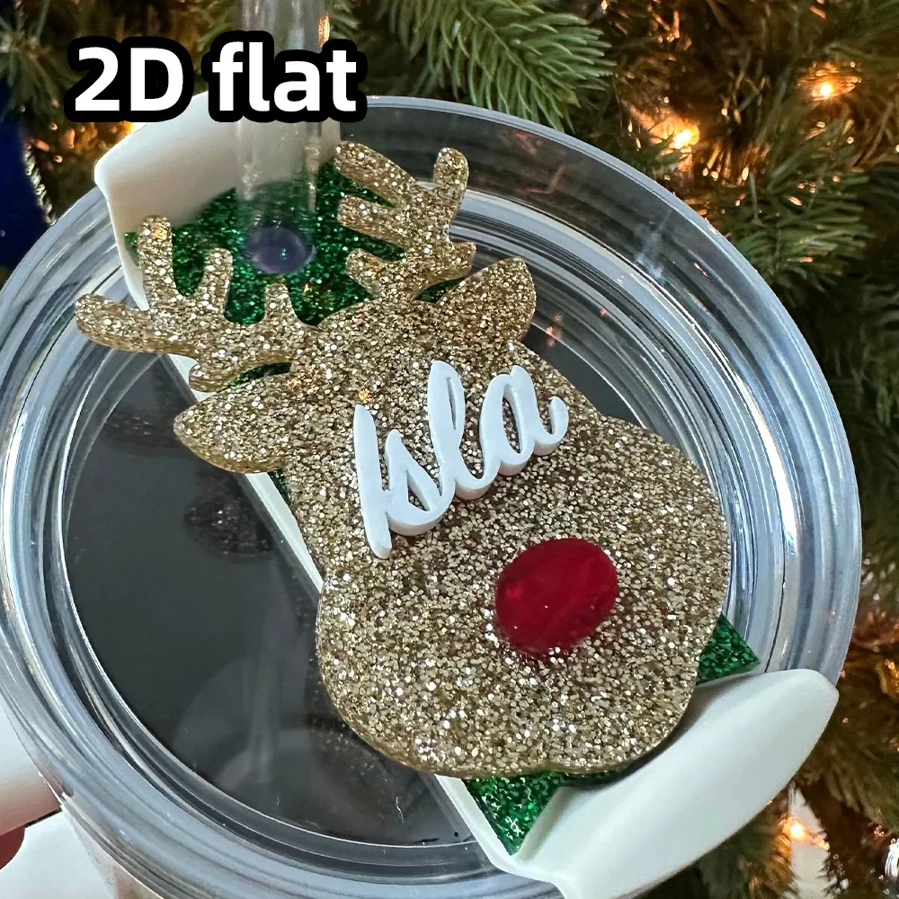 맞춤형 순록 컵 이름표 |   재미있는 크리스마스 컵 태그 |   휴일 텀블러 뚜껑 장식 |   20/40온스 텀블러용 맞춤형 선물