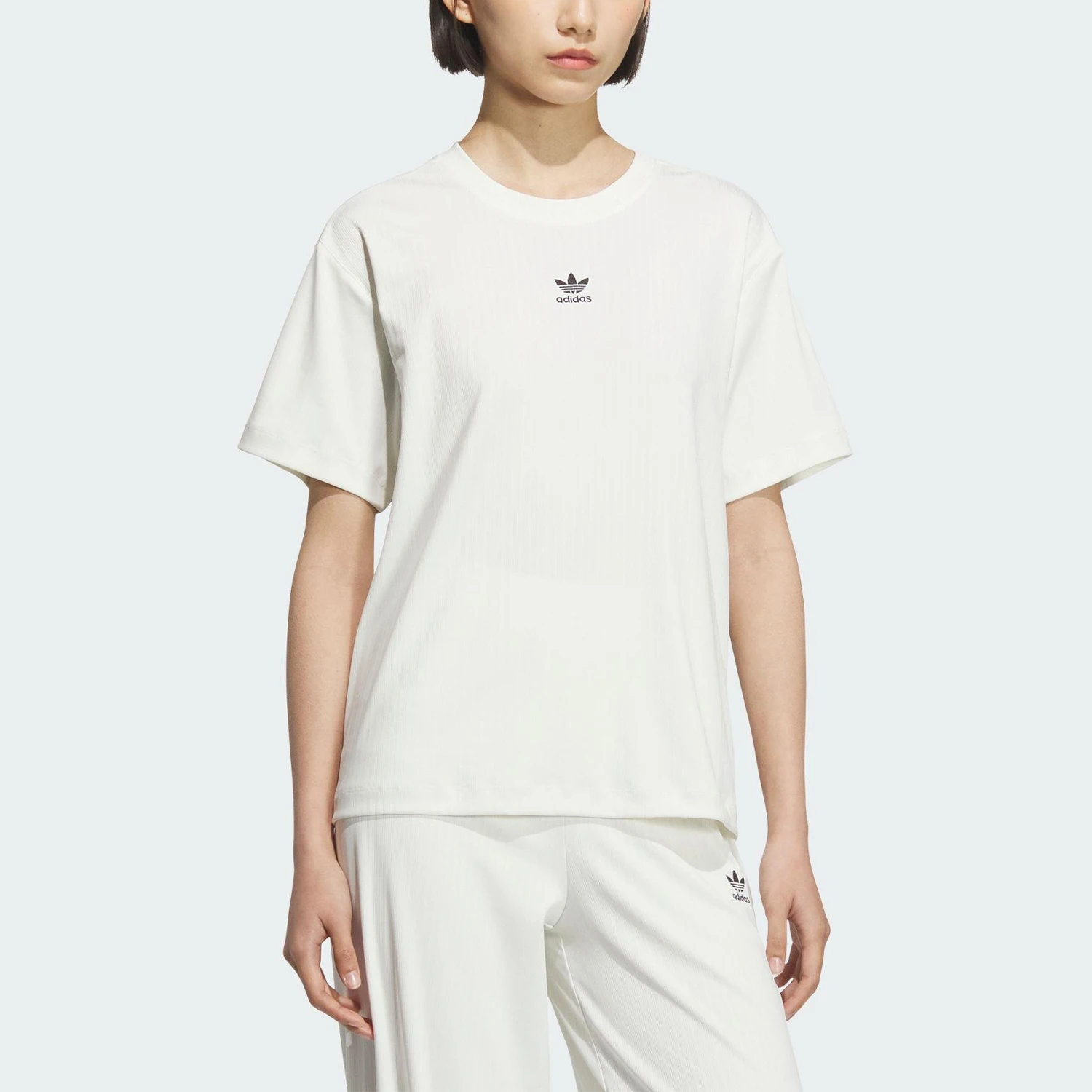 Adidas Authentic Three Leaves Women's Skin-Friendly Comfortable Daily Knitted T-Shirt KD1862