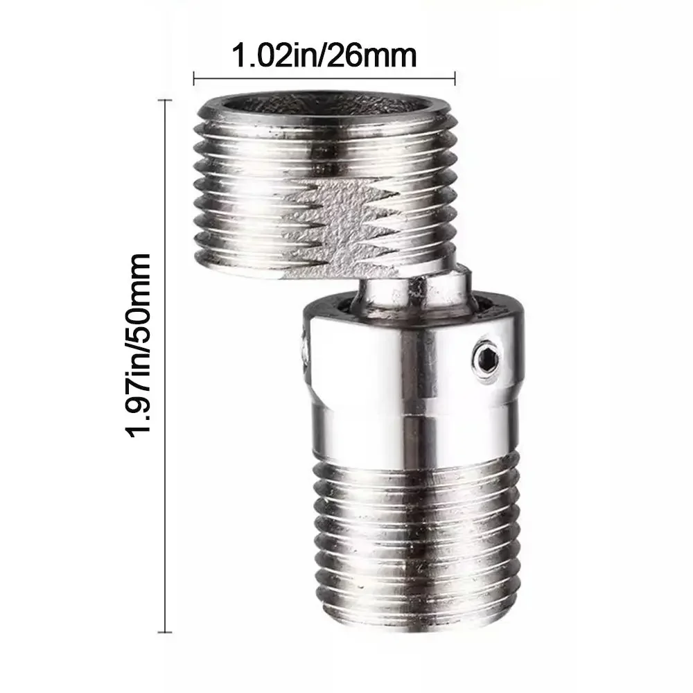 2pc Stainless Steel Angled Curved Foot Angle Adjustment 360° Rotatable Eccentric Screw Corner Wall Mounted Shower Faucet Adapter