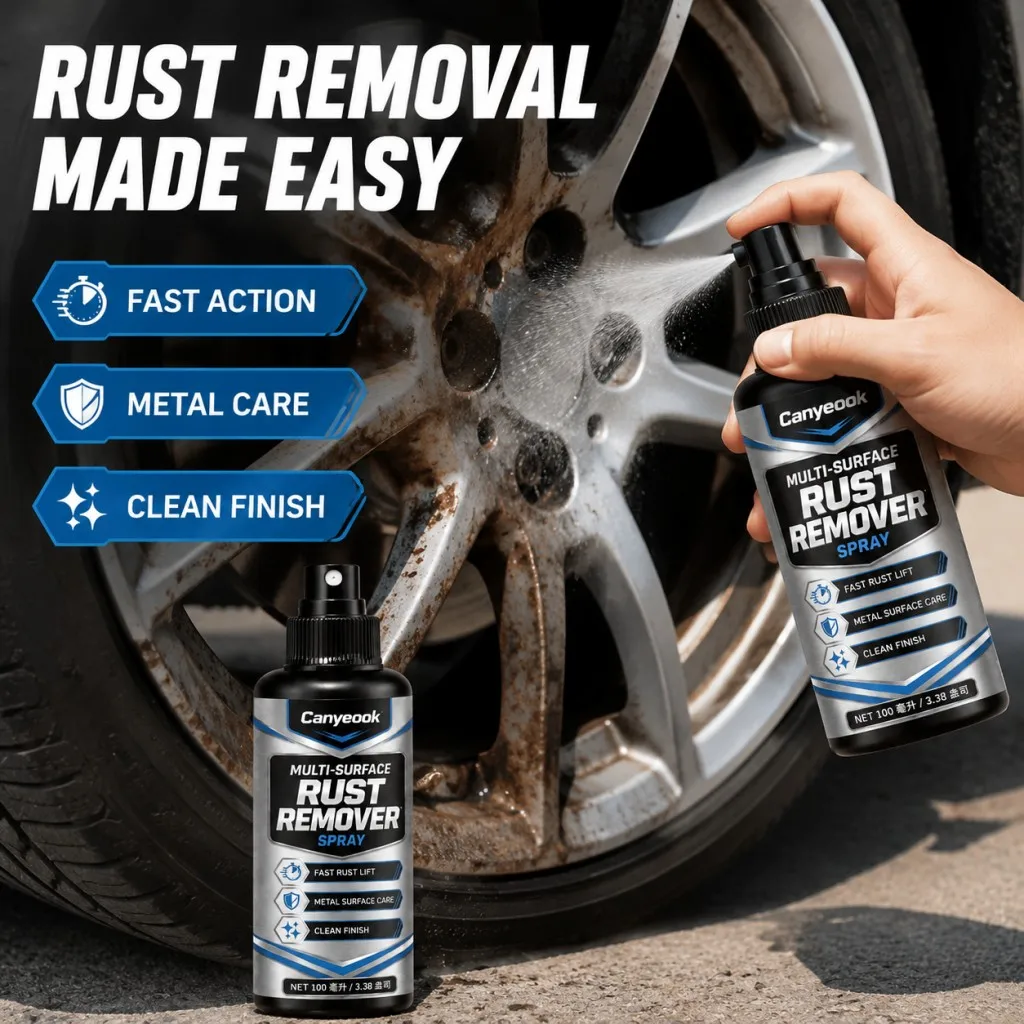 CANYEOOK Multi Surface Rust Remover 100ml Remove Rust Stains Fast Acting Safe for Metal Car Tile Home No Damage