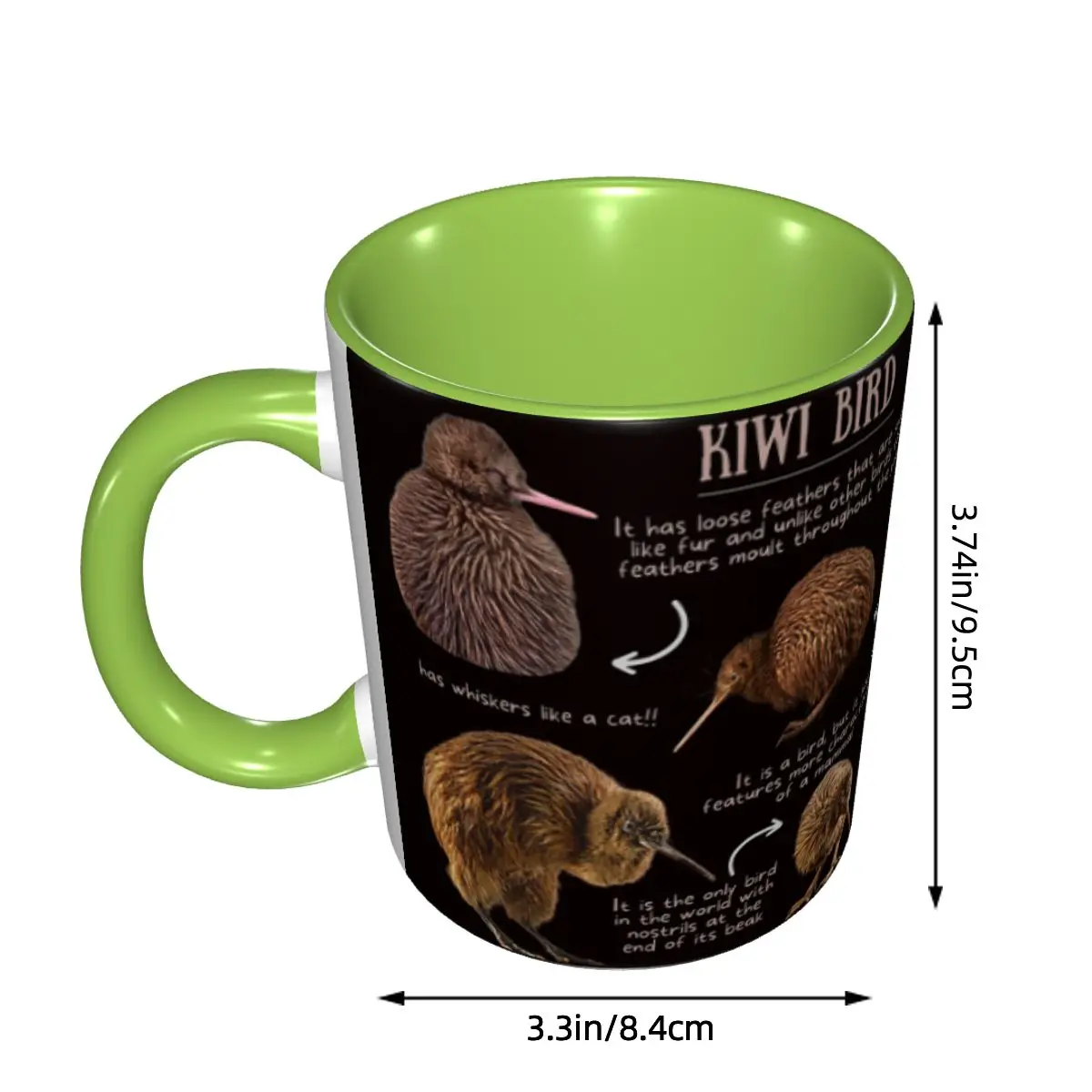 Kiwi Bird Fun Facts Mug Funny Ceramic Coffee Cups Tea Mugs Milk Cup Drinkware Gift for Friends DIY Custom
