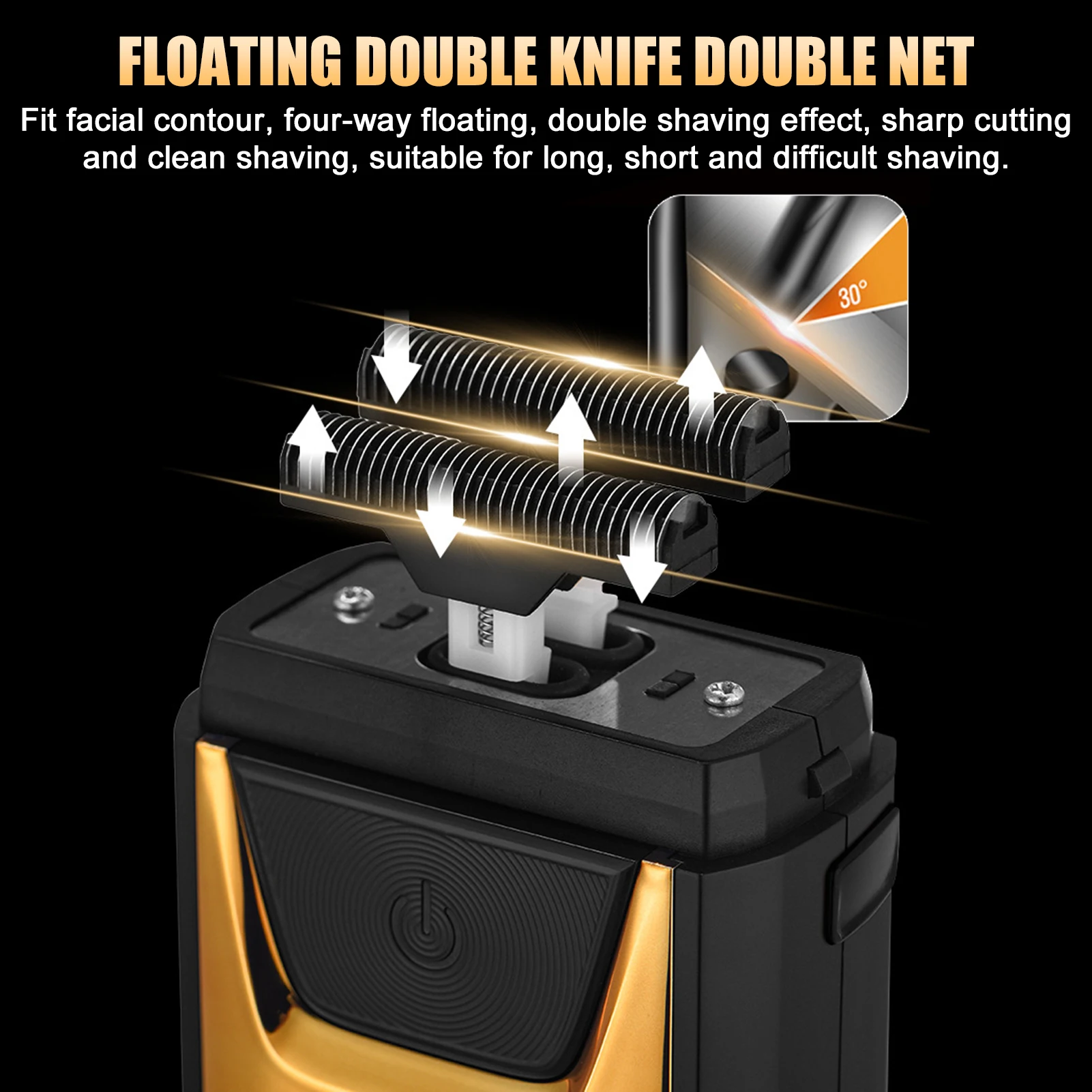 HIENA Electric Shaver For Men Intelligent LED Display Razor Portable High Power Reciprocating Shaver Hair Beard Shaving Trimmers