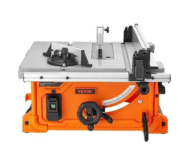 254mm 10inch Table Saw Electric Woodworking Cutting Machine with Dust Port for 25in Rip Capacity for DIY Wood Plastics Cutting