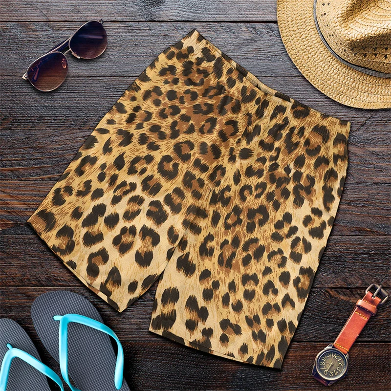 

Summer Harajuku Classic Colorful Leopard 3D Printing Men Shorts Unisex Casual Beach Swimming Trunks Quick-dry Surf Board Shorts