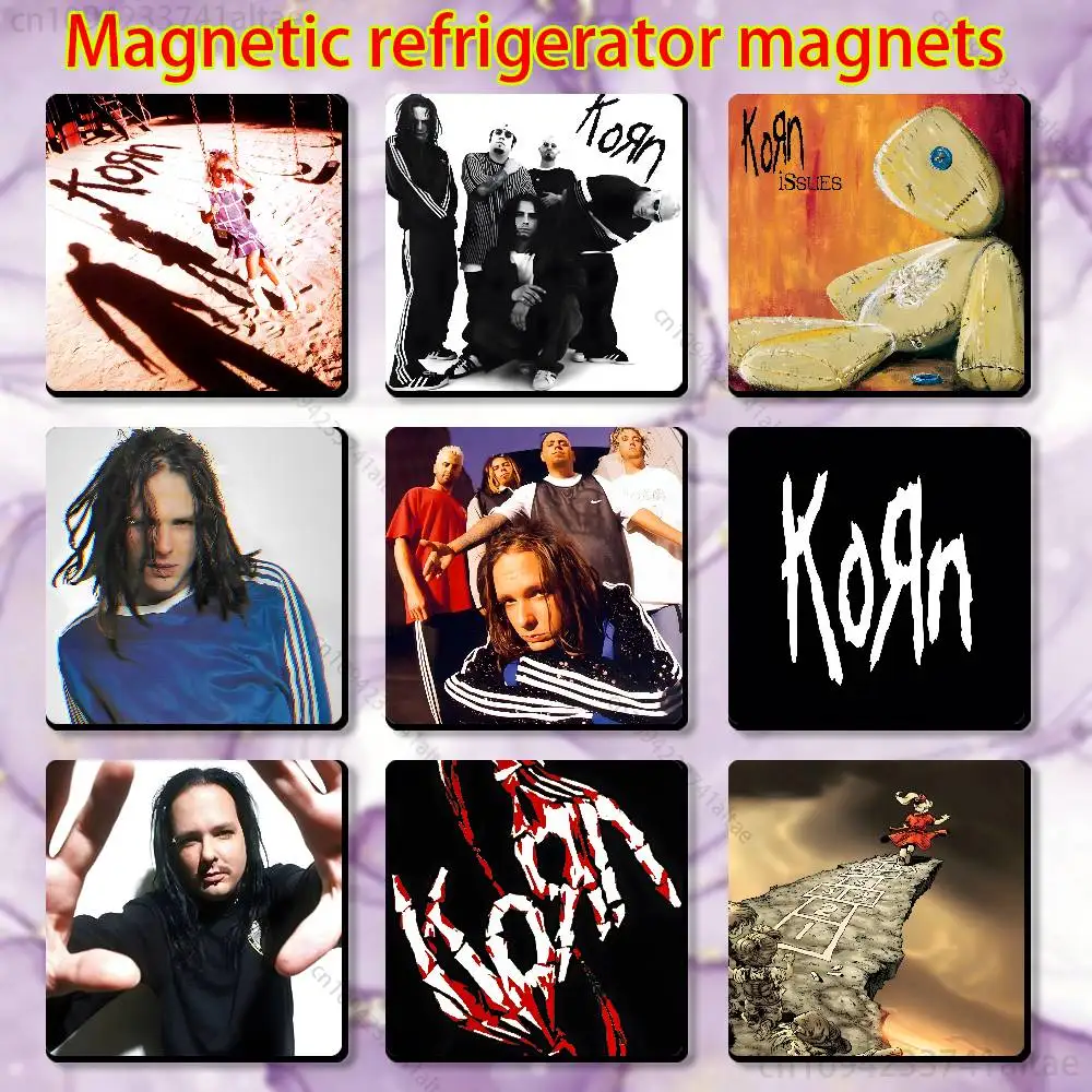

Rock K-Korn Band Fridge Magnet Square Stickers Personalize Home Decor Souvenirs Gift