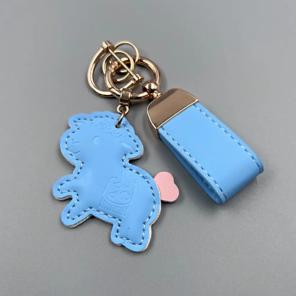 Kawaii Cartoon Pu-Lamm-Schlüsselanhänger, Leder-Zodiak-Ziegen-Anhänger, Anti-Verlust-Riemen, Ziegen-/Schaf-Taschenanhänger, Taschenhänger – Detail 7