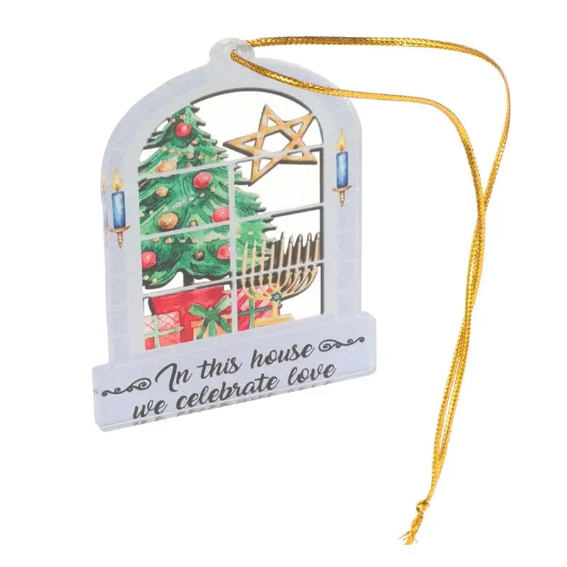 

Hanukkah Hanging Ornament Acrylic Chanukah Pendant Chanukah Tree Christmas Tree Baubles Hanukkah Painted Party Decorations