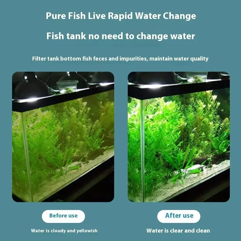 Modern Three-in-One Water Purification Fish Tank Filter with Silent Oxygen Submersible Pump and Non-Change Built-In Small Pump