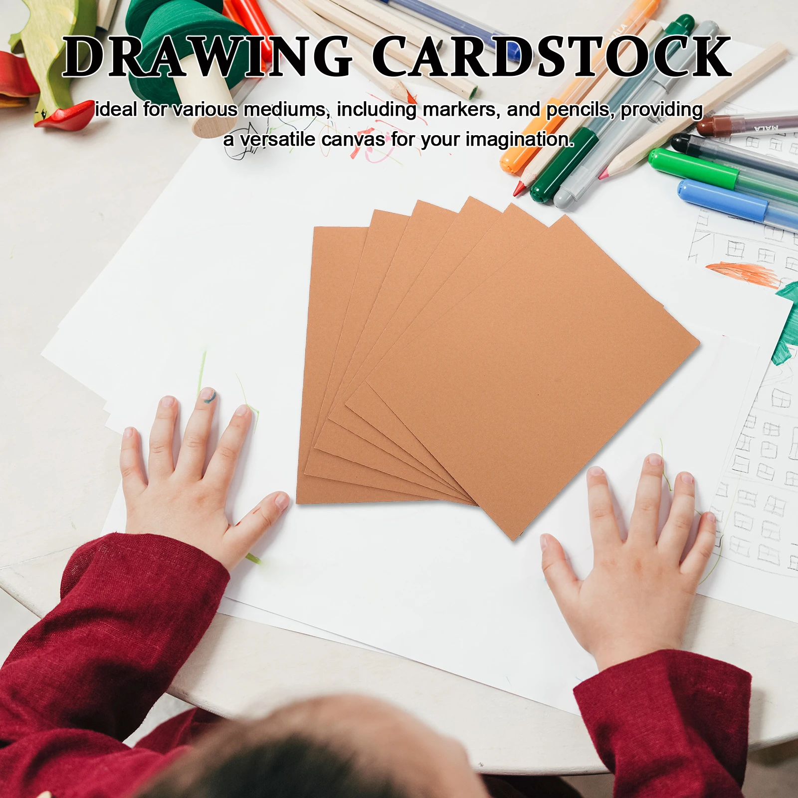 

50pcs Brown Cardstock For Drawing Crafts Thick Craft Paper Sheets Scrapbooking Diy Projects Kids Art Supplies Bulk Construction
