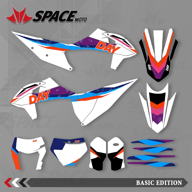 الفضاء موتو الرسومات خلفية الشارات ملصقات دراجة نارية ل KTM 19-22SXF 20-23EXC