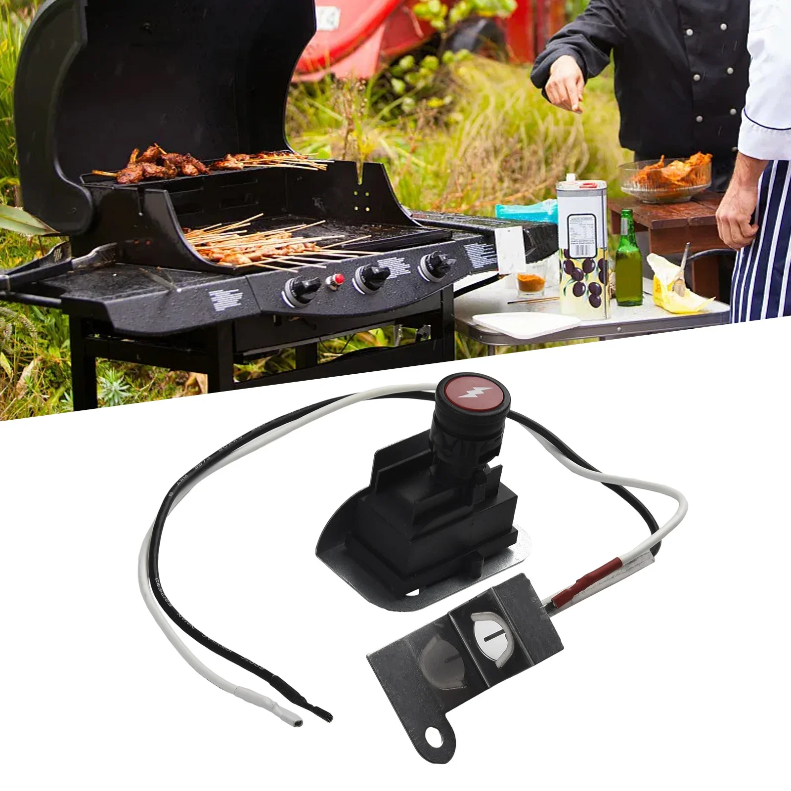 Electronic Ignition BBQ & Grill Replacement Parts Ignition Module Metal & Plastic Ignition Button Garden Outdoor Living Yard New