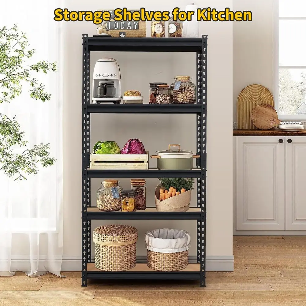 Sturdy 36x18x72 Metal Garage Shelving, Adjustable Height, Rust-Proof Storage Rack for Workshops & Basements, Easy to Assemble