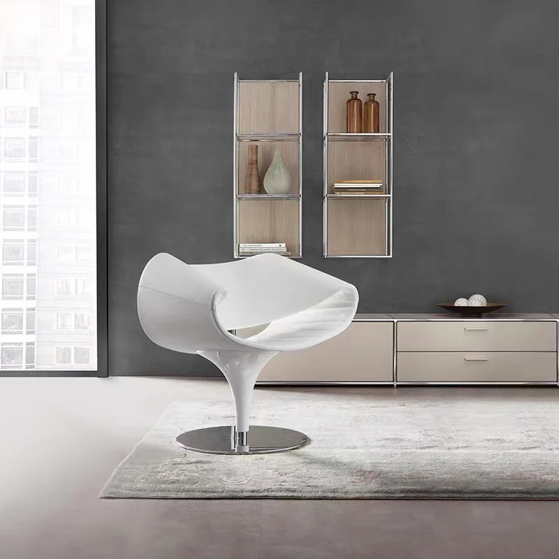 Nordic modern villa, designer creative fiberglass, backrest single simple special-shaped, artistic streamer chair