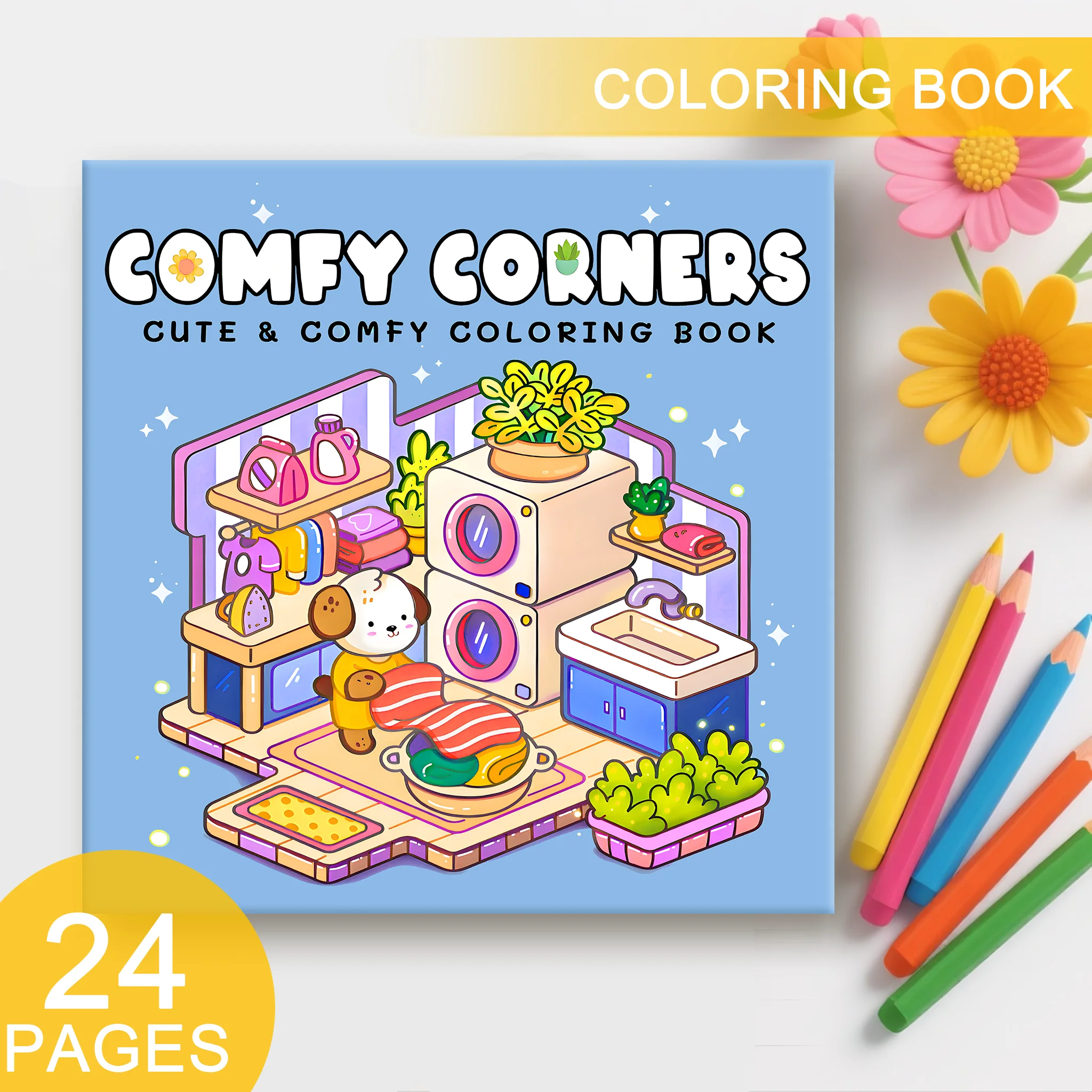 COMFY CORNERS Cute Comfy Coloring Book for Adults and Teens Featuring Cute Drawing Book Perfect Gift for Party and Birthday