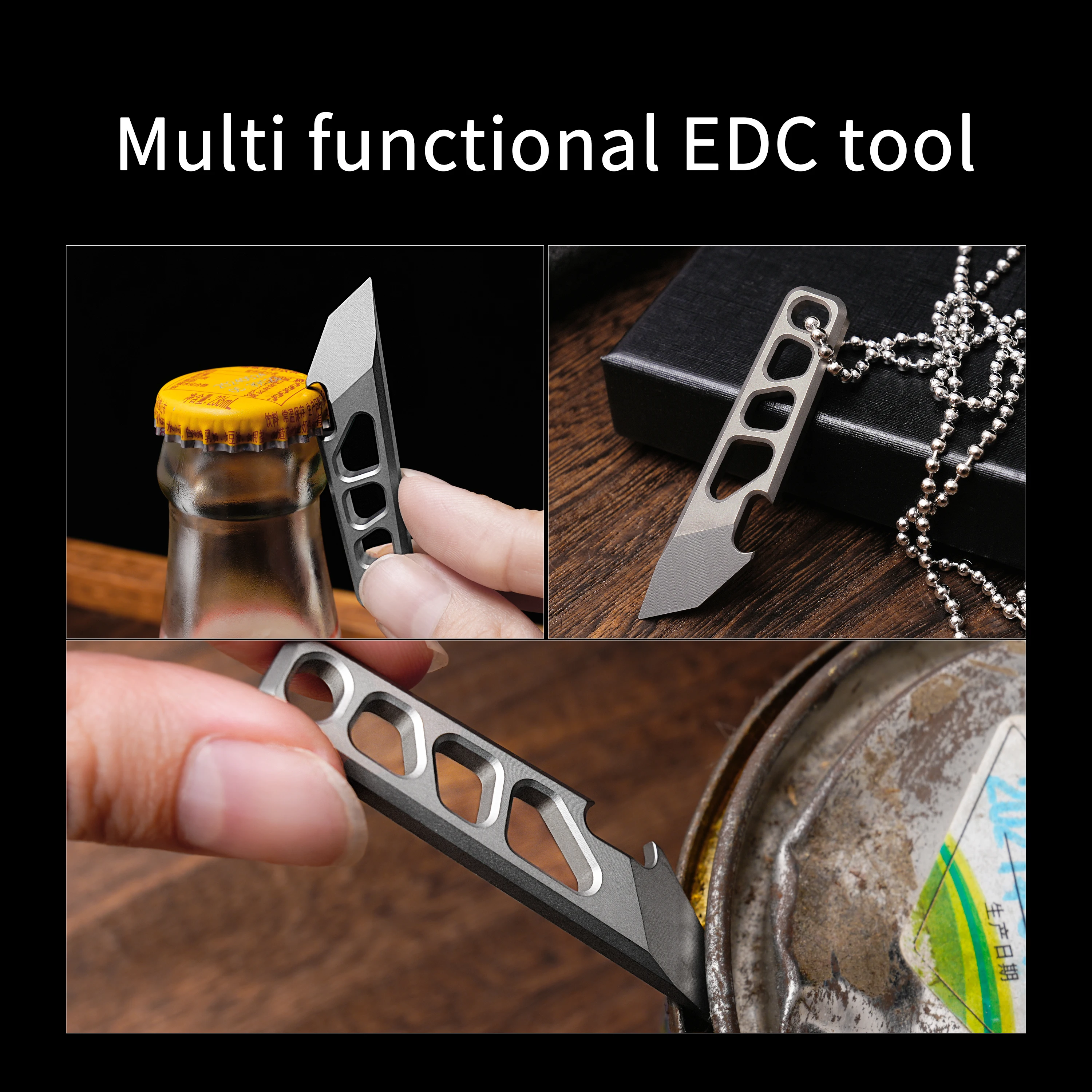 

EDC Titanium Alloy Pry Bar Simplicity Bottle Opener Pry The Jar Outdoor Portable Tool Keychain Decorative Pendant