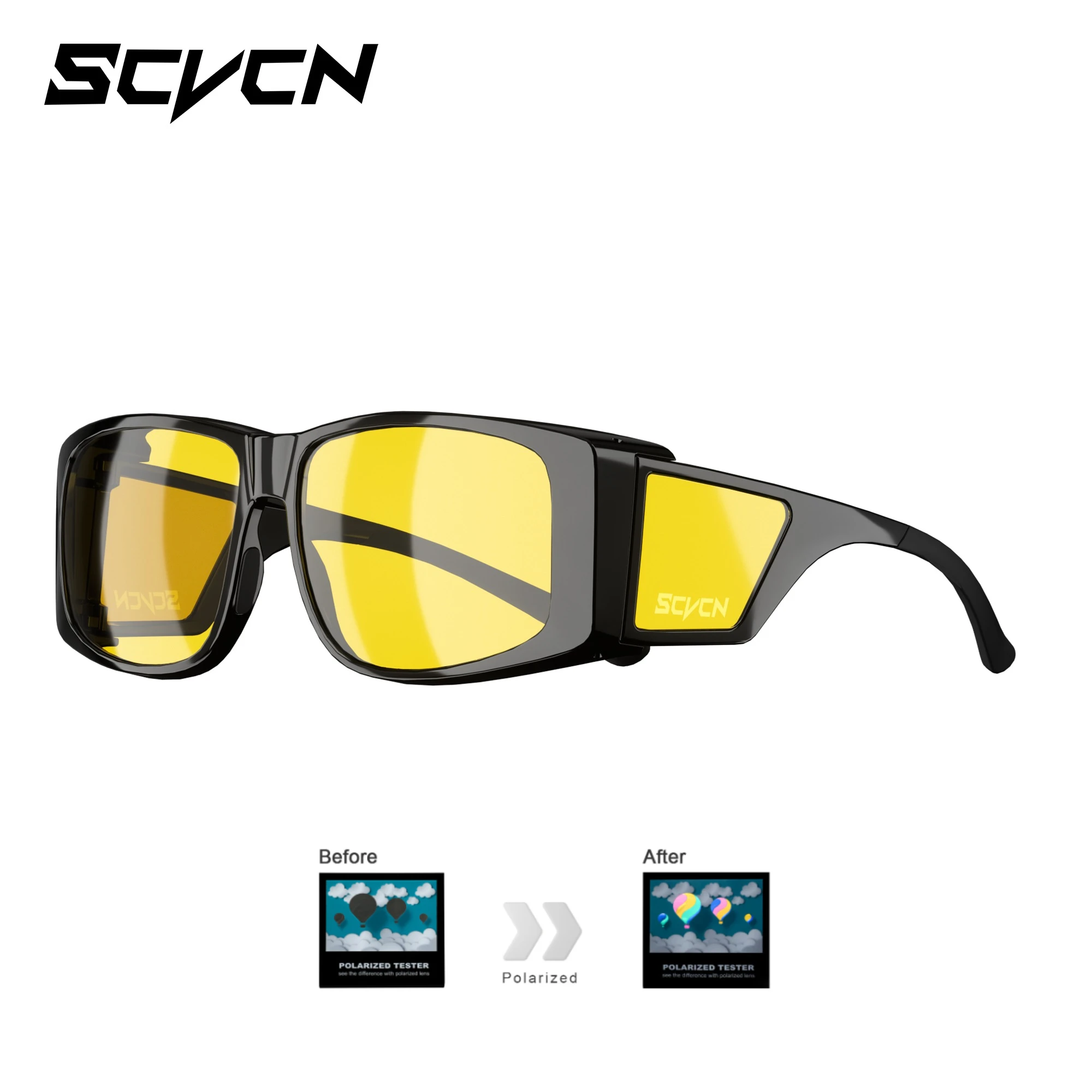 Scvcn 2026 Fit Over Night Vision Glasses Polarized Sunglasses Anti Glare Car Driving Glasses Men Women Protection Driving Goggle