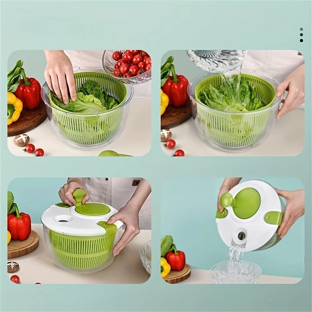 

Salad Spinner Lettuce Greens Washer Dryer Drainer Crisper Strainer for Washing Drying Leafy Vegetables Kitchen Tools