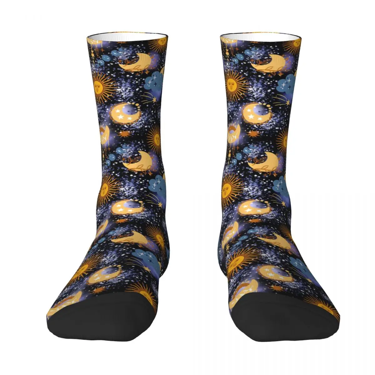 Moon Stars Sun Socks Celestial Magical Gothic Stockings Autumn Non-Slip Women Socks Breathable Printed Climbing Socks