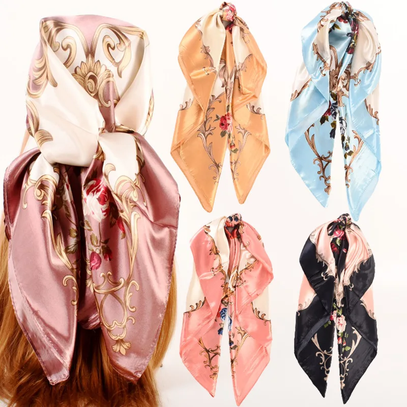 Autumn New 90 Printed Satin Scarf Women's Fashion Scarf Luxury Replica Brands Trending Products 2024 Modal Scarf Satin Hijab