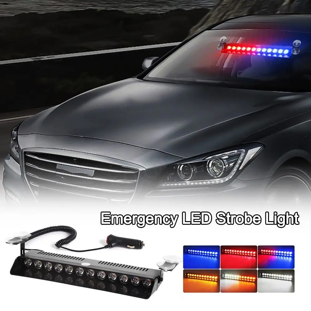 Nueva luz LED estroboscópica de emergencia de 12 LED, 12 V, intermitente LED multifuncional para policía, lámpara de advertencia roja, azul y ámbar, accesorios para coche