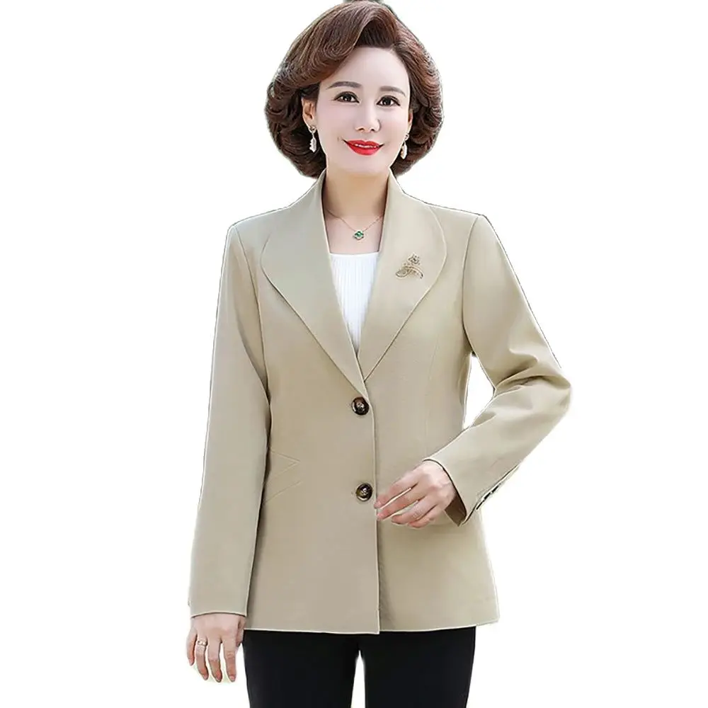 

Fashion Middle-aged Mother Spring And Autumn Coat 2023 New High-end Temperament Ladies Suit Thin Casual Windbreaker Women 5XL.