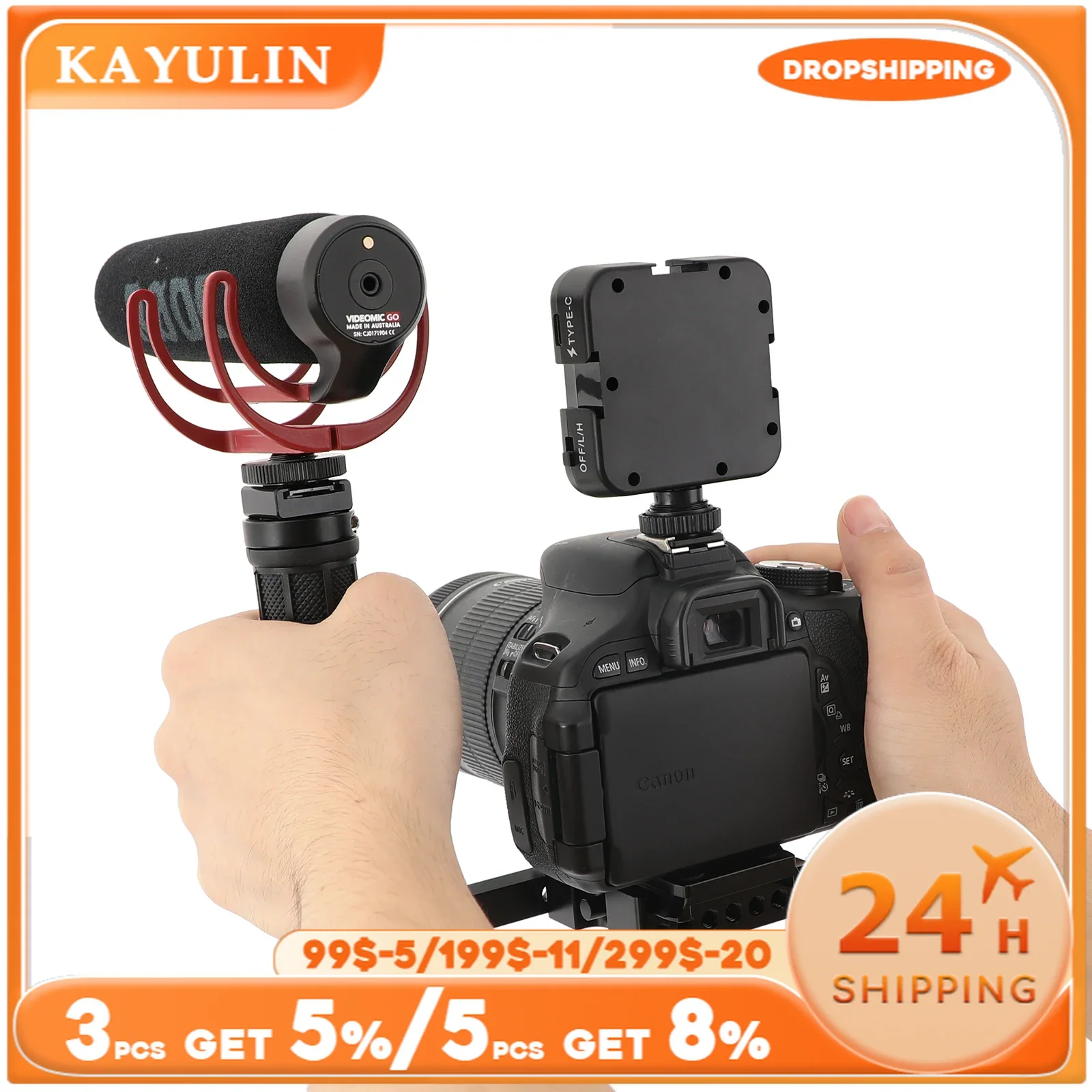 Kayulin Handy Camera Holder Rig With Rubber Handle