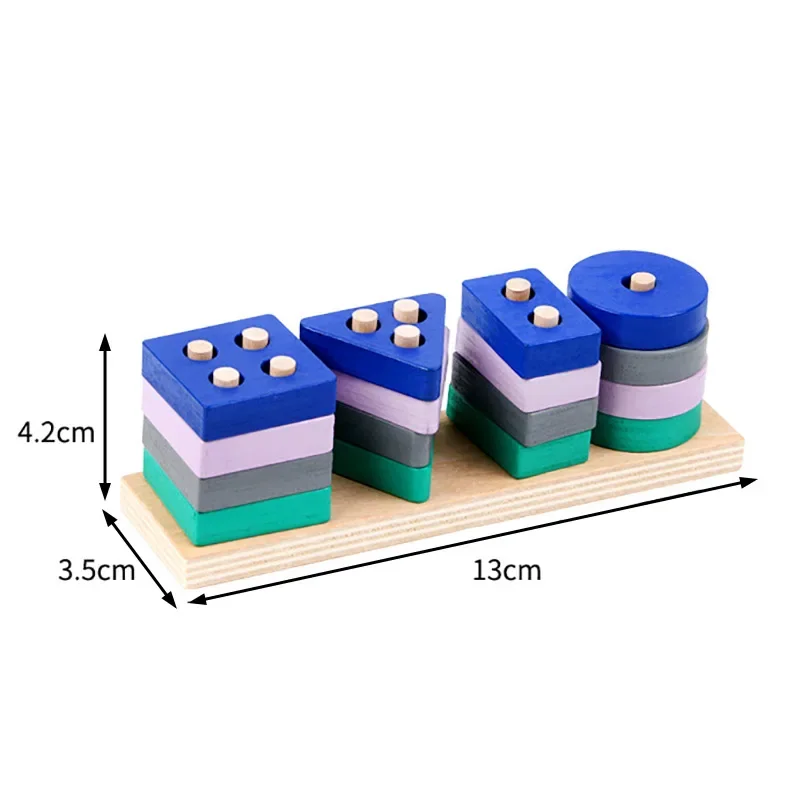 Giocattolo Montessori blocchi di costruzione in legno apprendimento precoce giocattoli educativi forma di colore Match bambini Puzzle giocattoli per bambini ragazzi ragazze