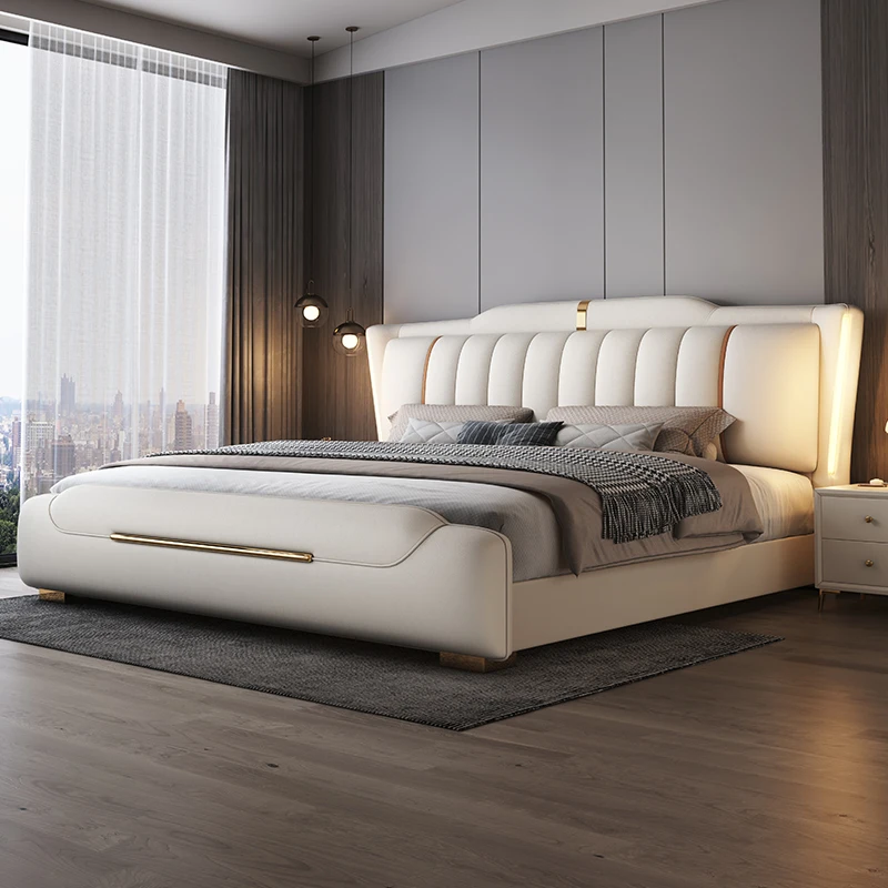150x200 180x200 200x220 cm artificial leather Double bed 2 people bedroom beds frames full size bed frame bedroom furniture