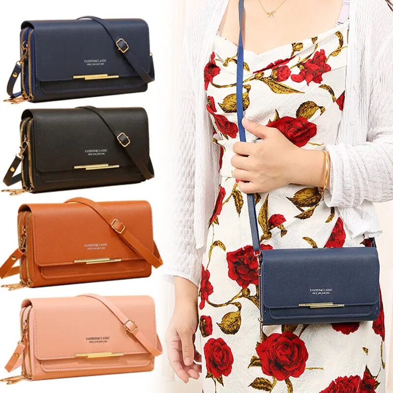 Women Long Wallet Money Clutch Handbag Korean New Large Capacity Multifunctional Shoulder Bag Hand Bag Zipper Purse Mobile Bag