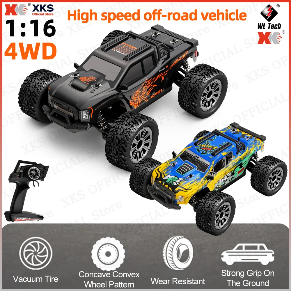 

XKS WLtoys 164018 Высокоскоростной радиоуправляемый гоночный автомобиль на 35 км/ч — 4WD 2,4G Monster Truck с дистанционным управлением, идеальный подарок для мальчиков и детей