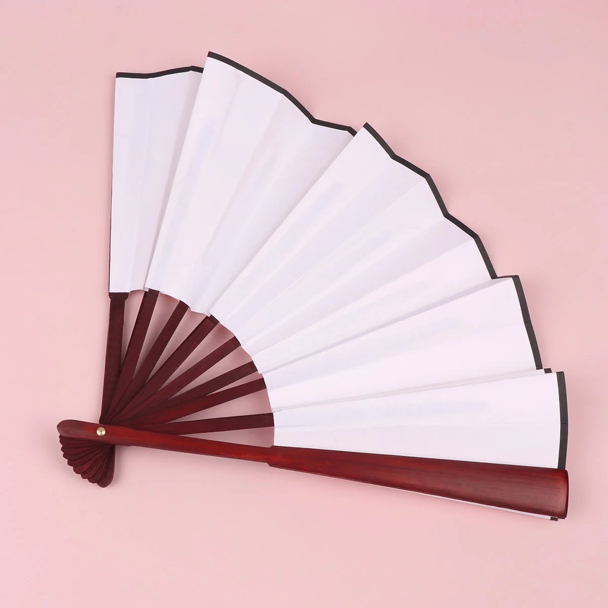 2 Pcs Hand Held Fan Blank DIY Fans Fabric Folding Handheld Manual Holding Chniese Style for Women