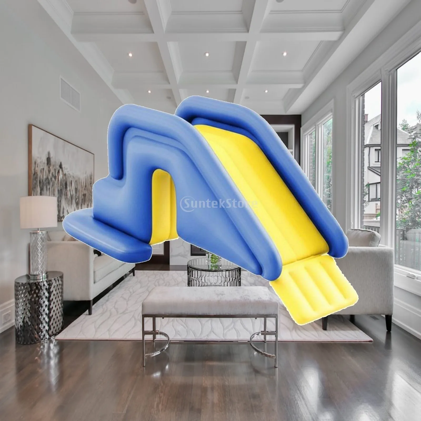 Childrens Inflatable Slide with Pool Side Walls for Safe Climbing and Sliding Outdoor Play Equipment for Garden and Pool