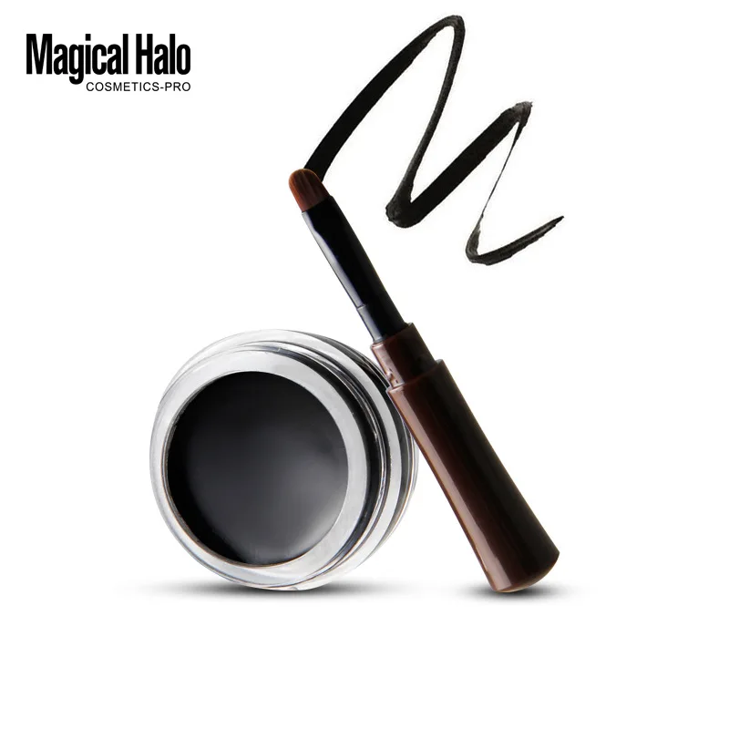 Halo mágico preto marrom à prova dwaterproof água sobrancelha creme delineador gel olhos comestic maquiagem caneta matiz natural creme de sobrancelha com escova
