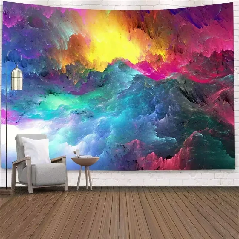 غامض الكون السماء المرصعة بالنجوم الفضاء تريبي الجدار الشنق مخدر ستار المفروشات لغرفة النوم قماش صوفي السجاد نسيج المنزل