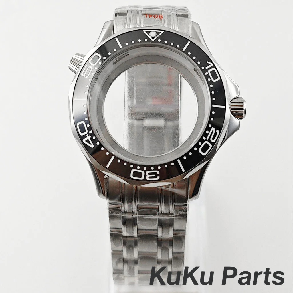 NH35 41mm Watch Case and Bracelet Stainless Steel Waterproof For Seamaster 300 600 NH35 NH36 NH34 Movement 31mm Dial Watch Parts