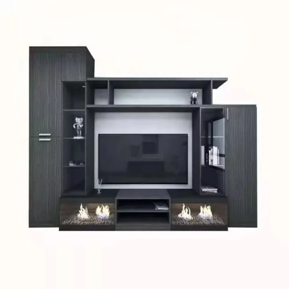 Whole House Custom Modern Living Room Storage Cabinet Background Wall Overall Tv Cabinet Luxury Classic