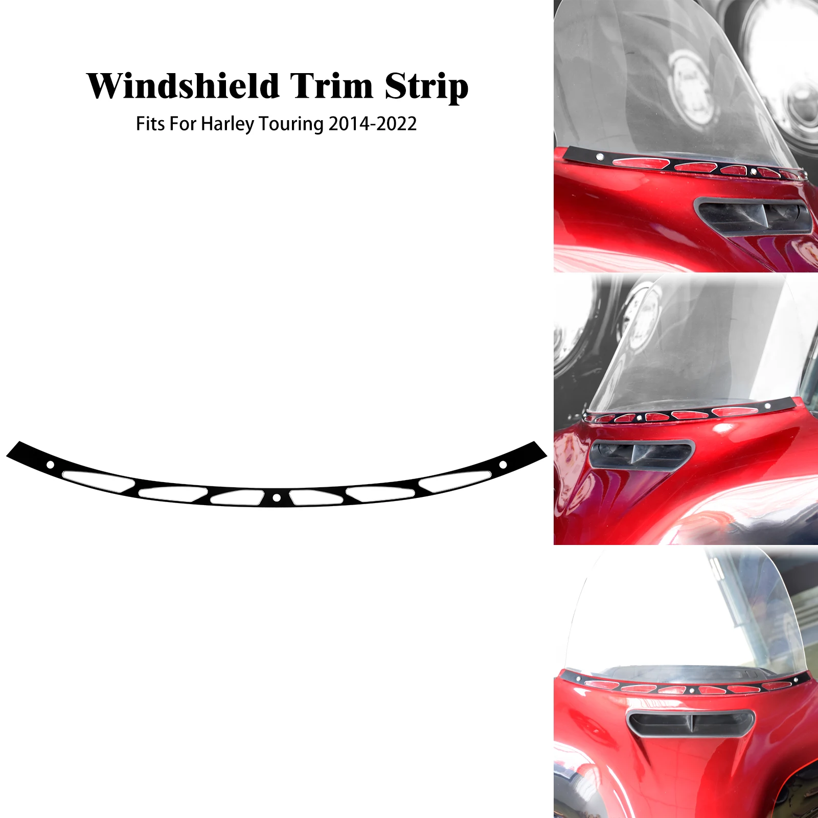 

Motorcycle Windscreen Windshield Trim Black CNC For Harley Touring Electra Street Glide FLHT FLHX Ultra Limited 2014-2023