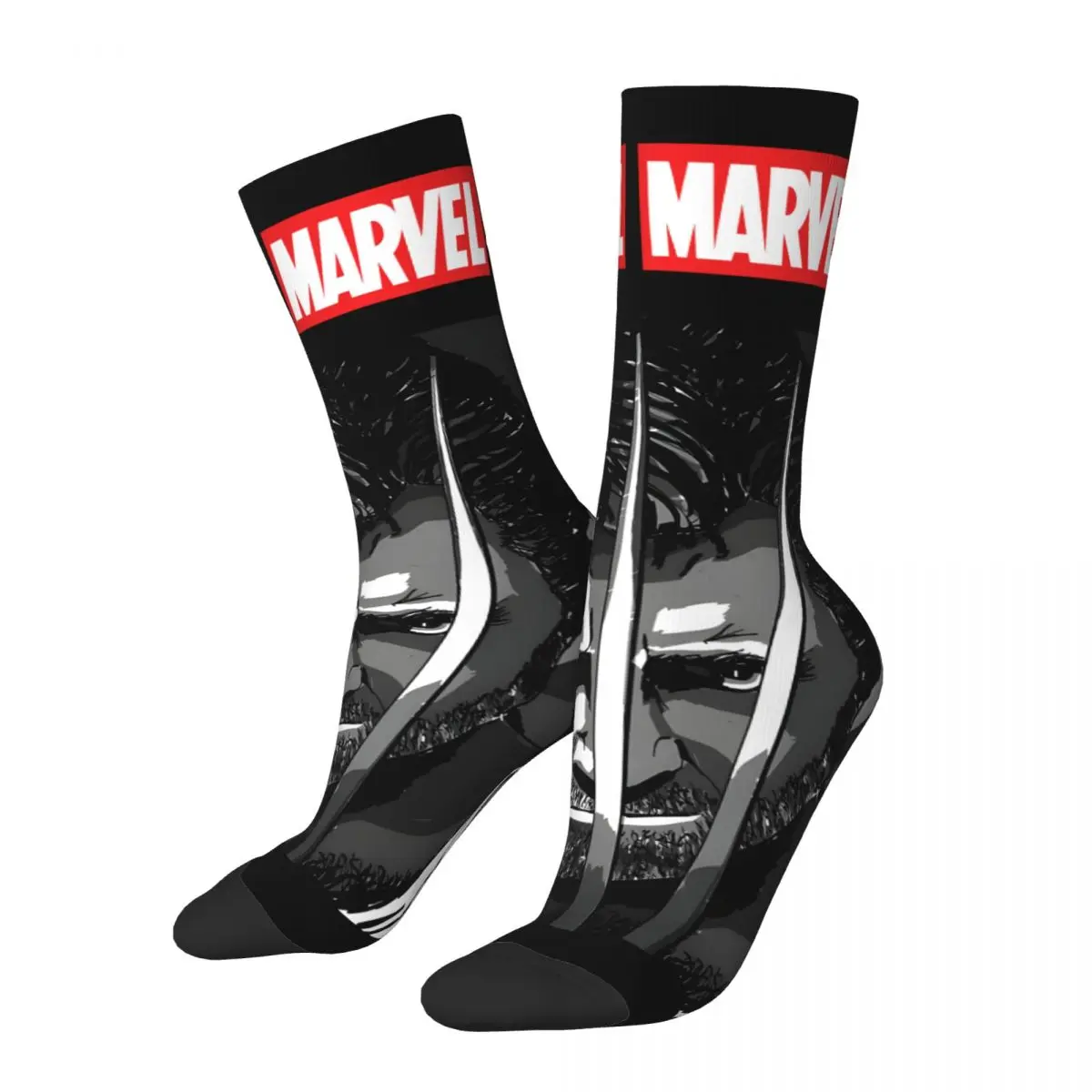 

Retro Wolverine Canvas Print Men's compression Socks Unisex Marvel X-man Deadpool & Wolverine Harajuku Seamless Printed Sock