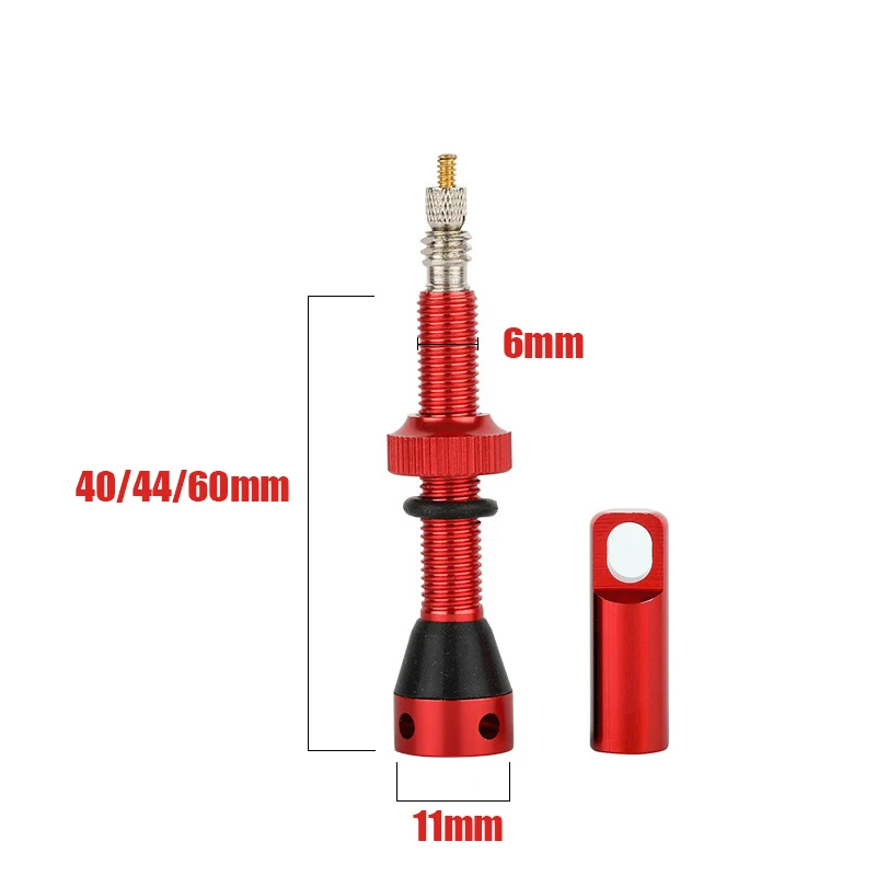 2pcs Bike Tubeless Valve Stem 40mm 44mm 60mm with Integrated Presta Valve Core Removal Tool Cap For MTB Road Bicycle Tire Rim