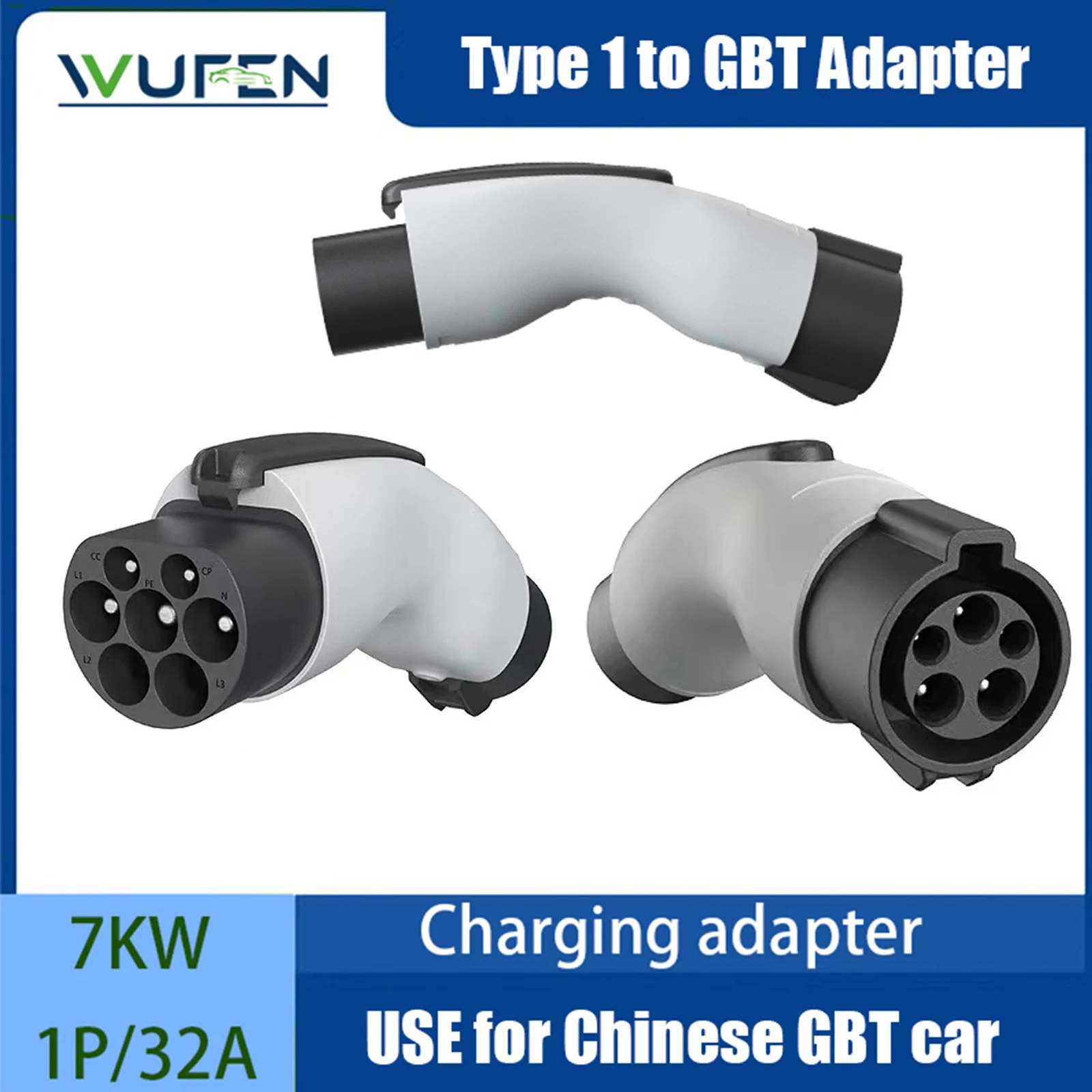 

Противоугонный адаптер WUFEN Type1 к GBT 32A j1772 к gbt Адаптер зарядного устройства для версии электромобиля Для BYD dolphin BYD зарядное устройство с уплотнением